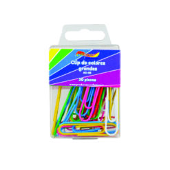 CLIP GRANDE 4.5CM COLORES C/30PZS