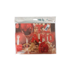 GLOBO METALICO FRASE TE AMO  COLOR ROJO