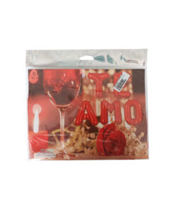 GLOBO METALICO FRASE TE AMO  COLOR ROJO