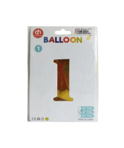 GLOBO METALICO NUMERO 1 32" 81CM DORADO