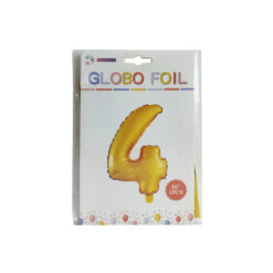 GLOBO METALICO NUMERO 4 32" 81CM DORADO