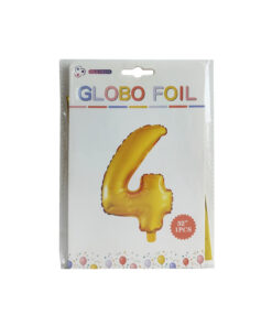 GLOBO METALICO NUMERO 4 32" 81CM DORADO