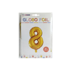 GLOBO METALICO NUMERO 8 32" 81CM DORADO
