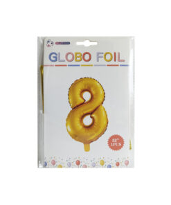 GLOBO METALICO NUMERO 8 32" 81CM DORADO