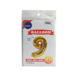 GLOBO METALICO NUMERO 9 32" 81CM DORADO