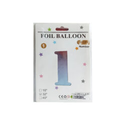 GLOBO METALICO NUMERO 1 32" 81CM MULTICOR