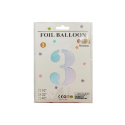 GLOBO METALICO NUMERO 3 32" 81CM MULTICOR