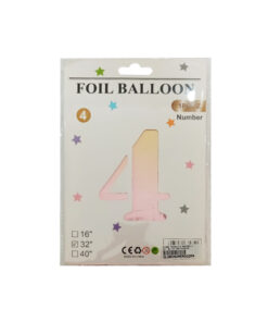 GLOBO METALICO NUMERO 4 32" 81CM MULTICOR