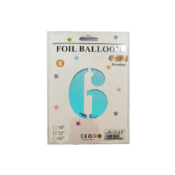 GLOBO METALICO NUMERO 6 32" 81CM MULTICOR