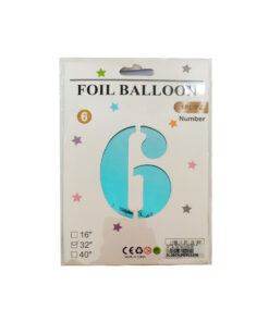GLOBO METALICO NUMERO 6 32" 81CM MULTICOR