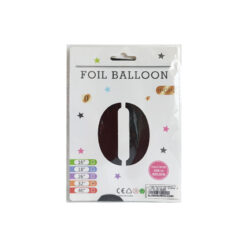 GLOBO METALICO NUMERO 0 32" 81CM NEGRO