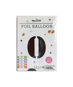 GLOBO METALICO NUMERO 0 32" 81CM NEGRO