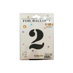 GLOBO METALICO NUMERO 2 32" 81CM NEGRO