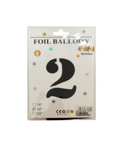 GLOBO METALICO NUMERO 2 32" 81CM NEGRO