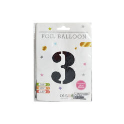 GLOBO METALICO NUMERO 3 32" 81CM NEGRO