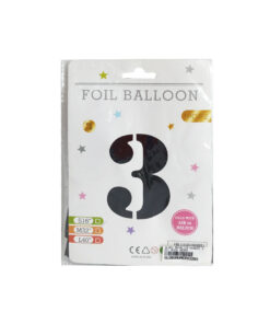 GLOBO METALICO NUMERO 3 32" 81CM NEGRO