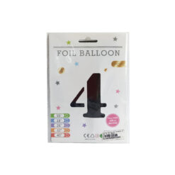 GLOBO METALICO NUMERO 4 32" 81CM NEGRO