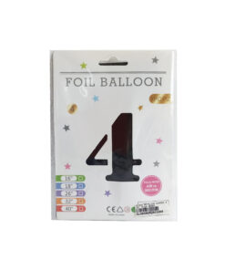 GLOBO METALICO NUMERO 4 32" 81CM NEGRO