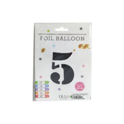 GLOBO METALICO NUMERO 5 32" 81CM NEGRO