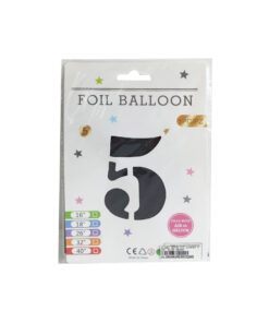 GLOBO METALICO NUMERO 5 32" 81CM NEGRO