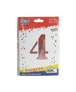 GLOBO METALICO NUMERO 4 32" 81CM ROSA GOLD