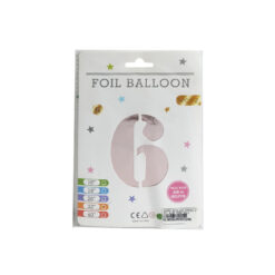 GLOBO METALICO NUMERO 6 32" 81CM ROSA GOLD