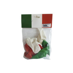 GLOBO TRICOLOR C/10PZ ROJO,BLANCO Y VERDE