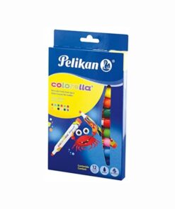MARCADOR C/12PZ COLORESLLA PELIKAN BASE AGUA