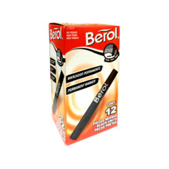 MARCADOR BEROL PERMANENTE NEGRO C/12 PZA