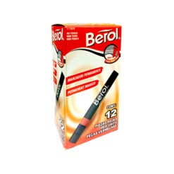 MARCADOR BEROL PERMANENTE ROJO C/12 PZAS