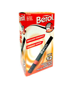 MARCADOR BEROL PERMANENTE ROJO C/12 PZAS