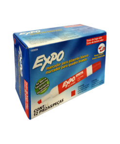 MARCADOR ROJO EXPO PLASTICO C/12 P/PIZARON