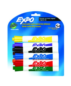MARCADOR EXPO C/8 COLORES PLASTICO NEGRO
