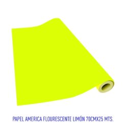 PAPEL AMERICA FLOURESCENTE LIMON 70CX25MTS