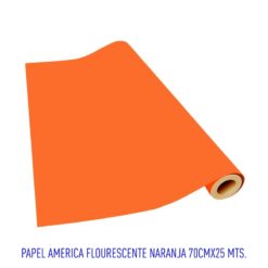 PAPEL AMERICA FLOURESCENTE NARANJA 70X25MT