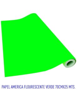 PAPEL AMERICA FLOURESCENTE VERDE 70X25MTS