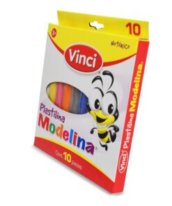 PLASTILINA C/10 BARRAS COLORES VINCI 180