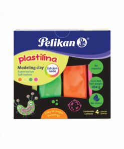 PLASTILINA C/4 COL NEON 454G PELIKAN