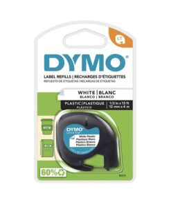 CINTA DYMO PLASTICO BCO 12MMX4MTO 91331