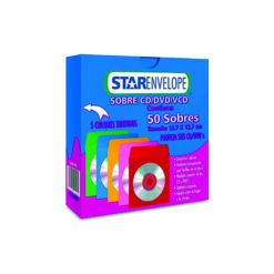 SOBRE /CD/DVD/VCD COLOR C/50PZ HA0148