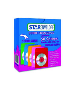 SOBRE /CD/DVD/VCD COLOR C/50PZ HA0148