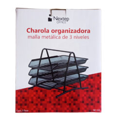CHAROLA 3 NIVELES OFICIO NEGRO
